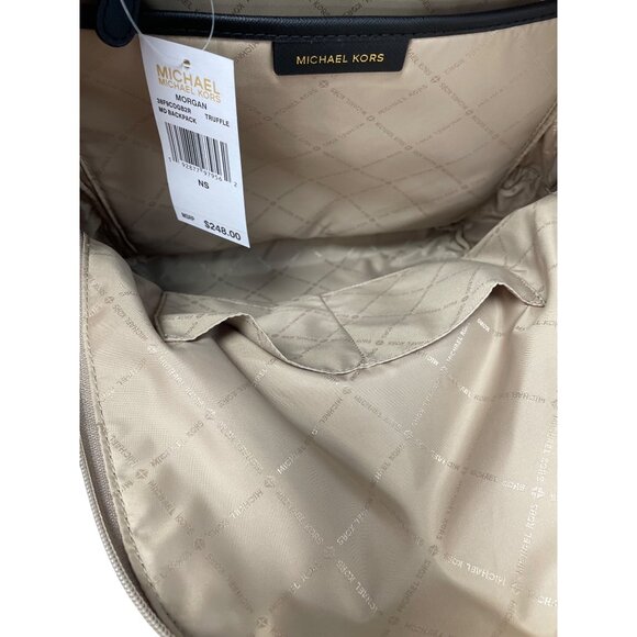 Michael Kors Morgan Truffle Brown Canvas & Leather MD Backpack SKU 9231 - Picture 10 of 16